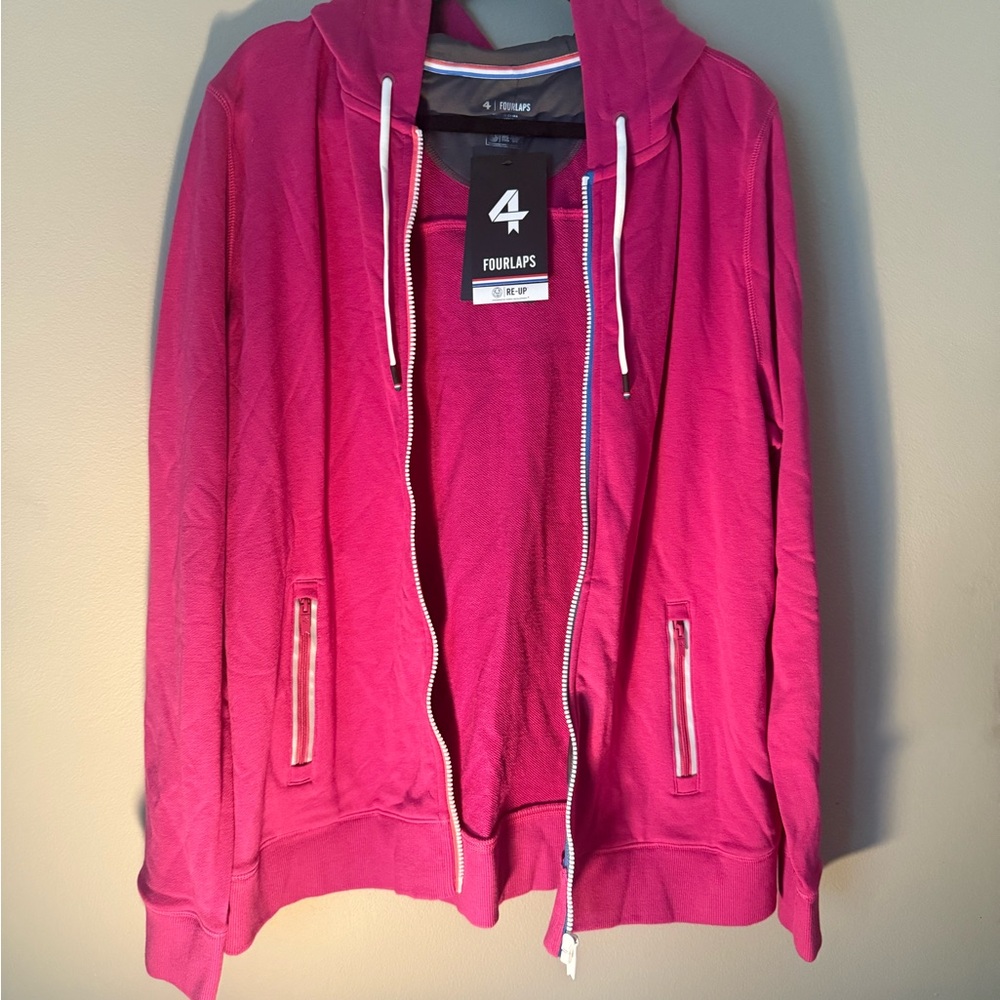 NWT FourLaps Rush Full Zip Hoodie in Festival Fuchsia - XXL - Picture 2 of 11